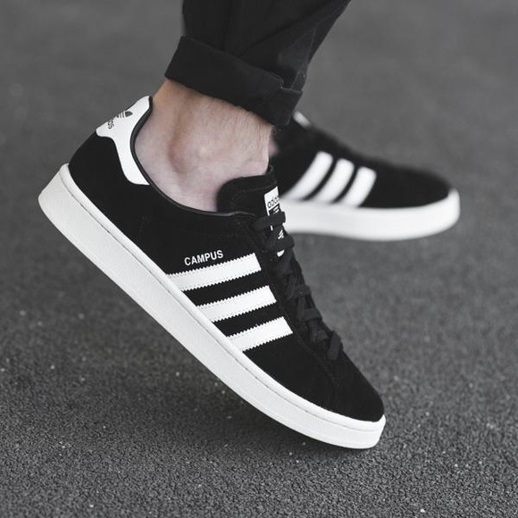adidas Other - Adidas black suede white leather low top campus sneakers shoes youth 5 women 7.5
